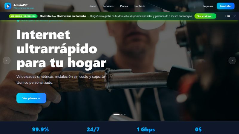 AdminISP — Portal + Panel — captura del sistema