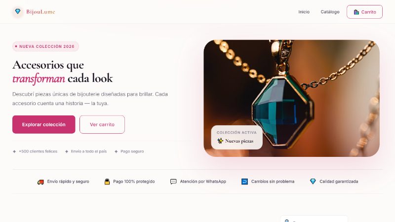 BijouLume — Tienda Online — captura del sistema