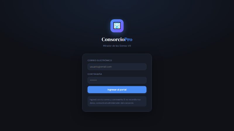 ConsorcioPro — captura del sistema
