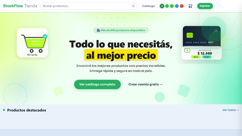 StockFlow Tienda — captura del sistema